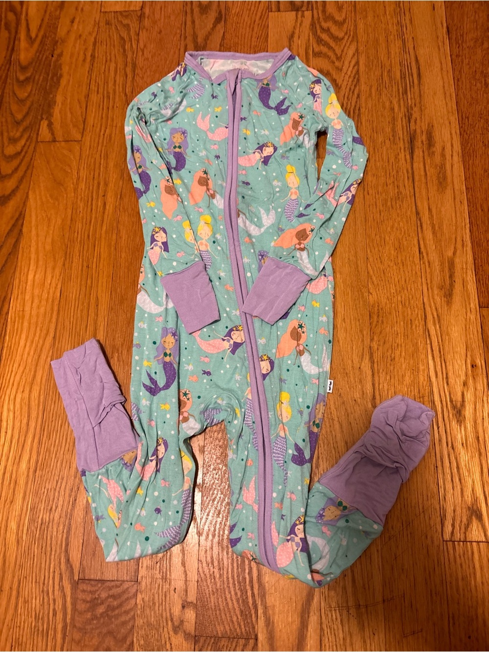 Little Sleepies Mermaid One-Piece Zipper Pajamas 3T Like New
